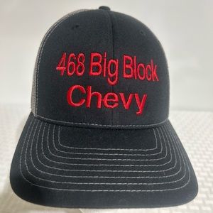 Chevrolet "468 BIG BLOCK CHEVY" SNAPBACK TRUCKERS MESH HAT CAP. PREOWNED.